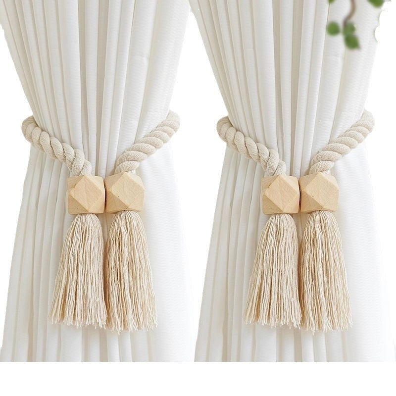 Wooden Geometric Curtain Tiebacks for Window Accessories | Home Decor & Window Treatments