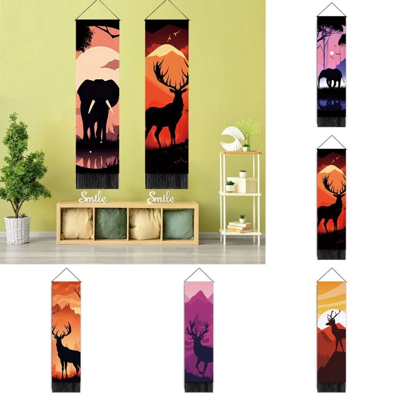 Nordic Modern Animal Print Cotton Linen Polyester Tapestry Wall Hanging Art|Home Decor Wall Art