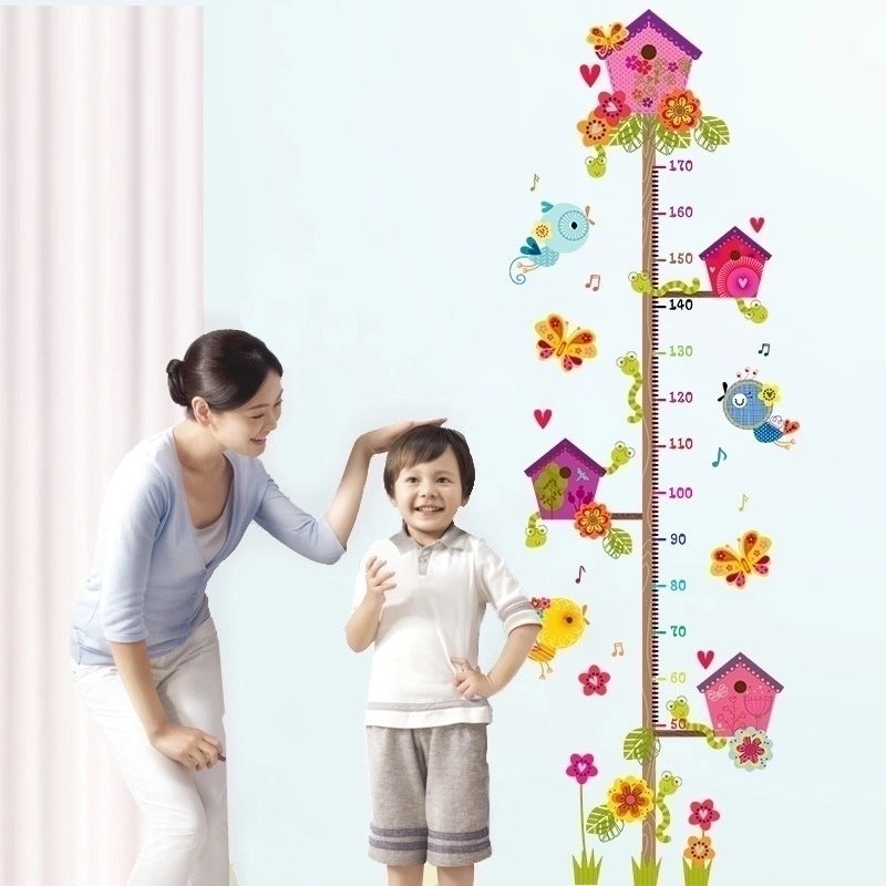 Vacation Flower PVC Height Chart Stickers Kids Wall Decals Decorative Growth Tracker | Kids Room Decor