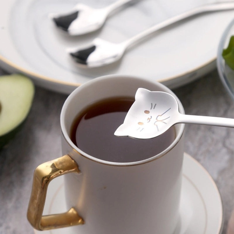 Adorable Cat Design 304 Stainless Steel Spoon Single Piece|Kitchen Utensils
