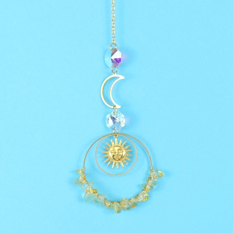 Sun and Moon Crystal Metal Pendant Stylish Jewelry Accessory | Necklaces & Pendants