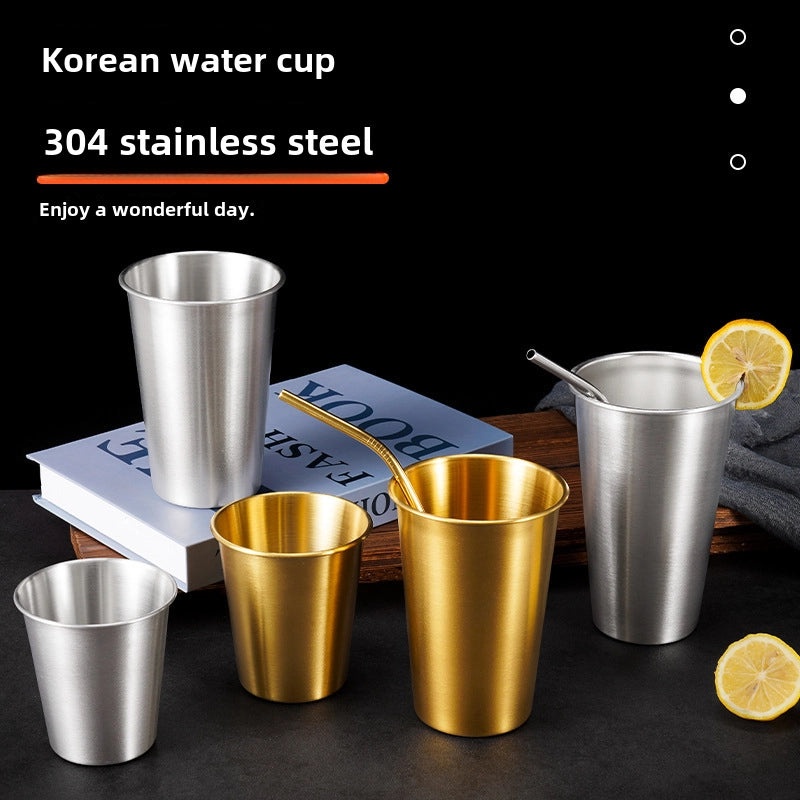 Industrial Style 304 Stainless Steel Beer Cup with Logo | Drinkware & Cups