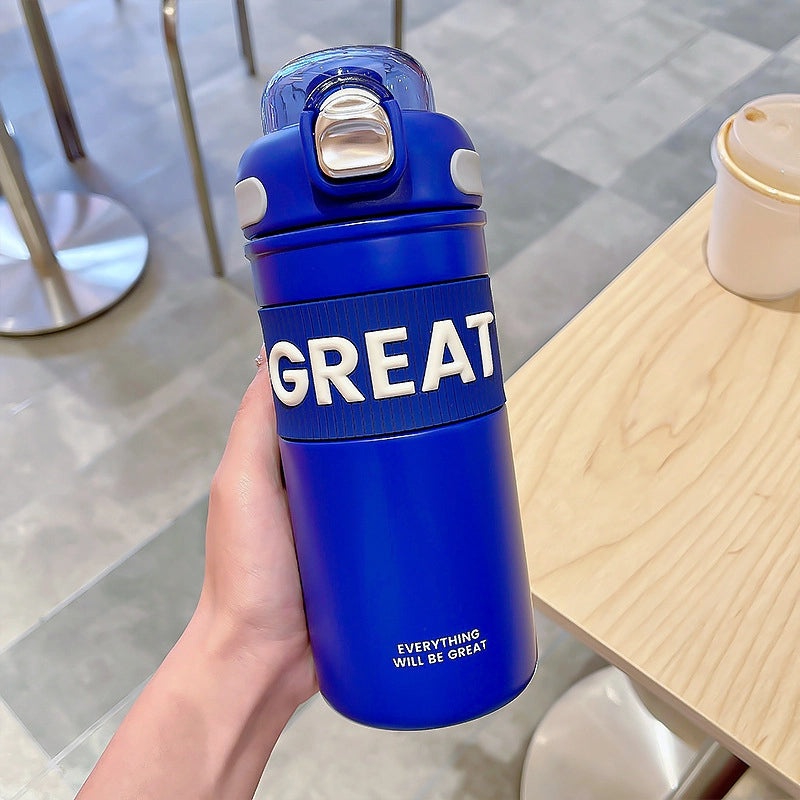 Stylish Letter Engraved Stainless Steel Water Bottles|Drinkware & Water Bottles