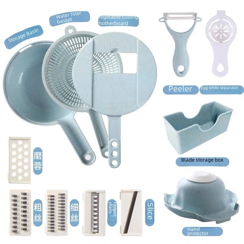 Multi-functional Kitchen Vegetable Cutter Egg White Separator Shredder Household Wheat Straw Cleaning Wipes | Kitchen Tools & Gadgets