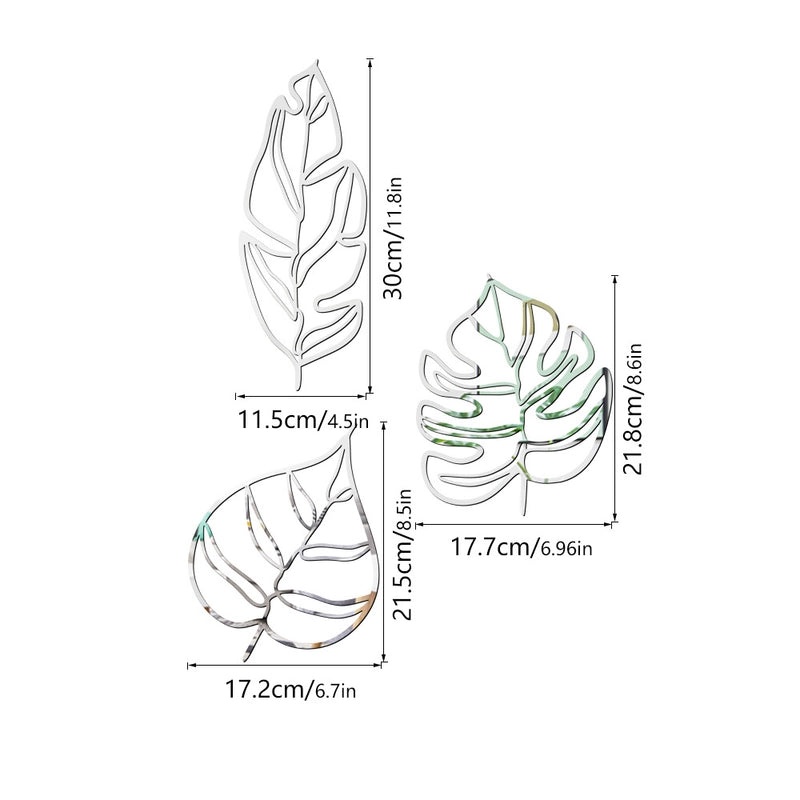Stylish Leaf Pattern Plastic Wall Decal|Home Decor Wall Stickers