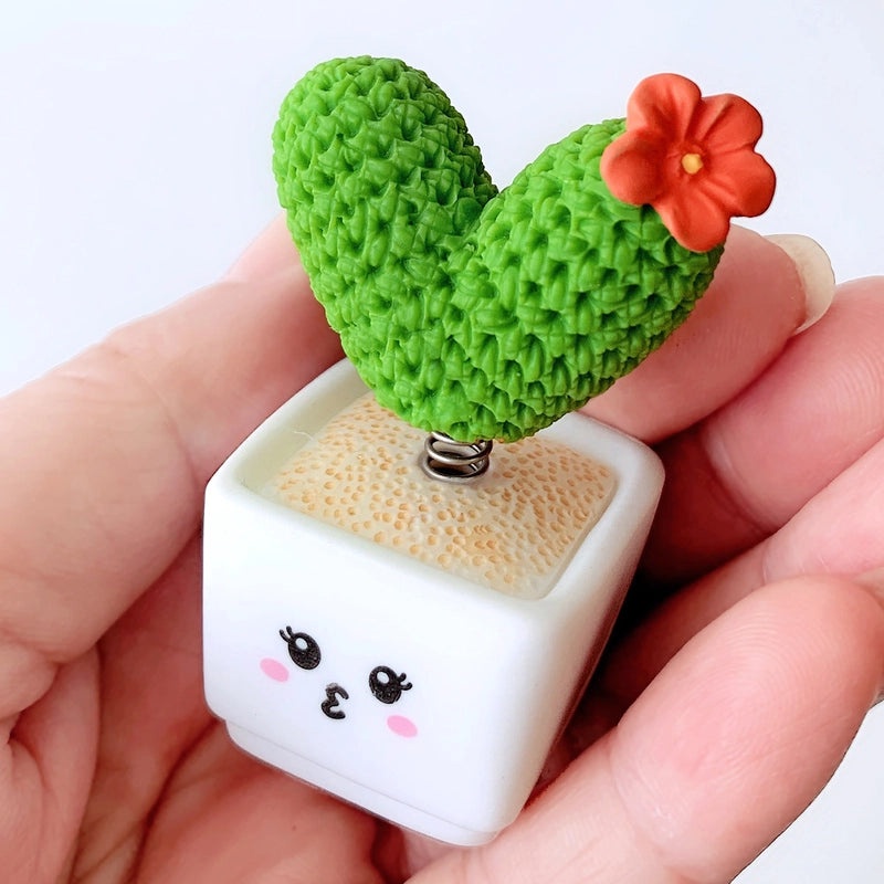 Valentine's Day Cactus Resin Ornament Mini Car Decoration Small Potted Plant Garden Decor|Home & Garden Decor