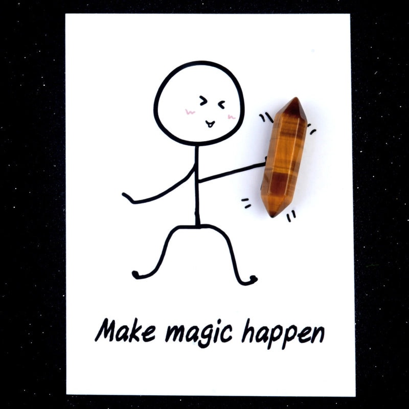 Double Tip Hexagon Prism Smile Gemstone Card Unisex Jewelry Accessory | Unisex Jewelry