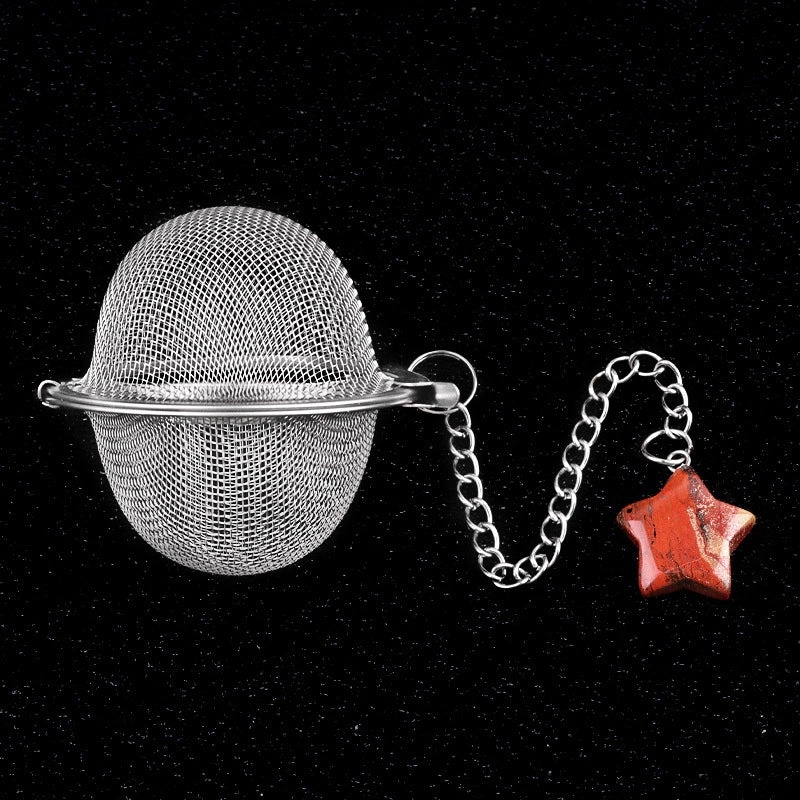 Women's Vintage Tea Filter Pendant Classic Star Crystal Agate