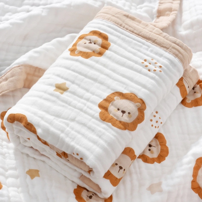 Soft Baby Bath Towel | Newborn Six-layer Gauze Cotton Absorbent Bath Quilt | Baby Care Essentials|婴儿用品
