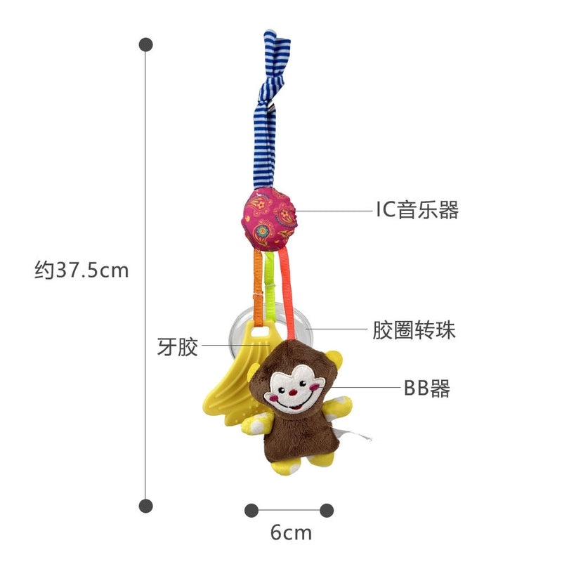 Dolery Baby Stroller Hanging Toy with Rubber Ring Rattle and Music for 0-1 Year Old|Baby Toys & Accessories