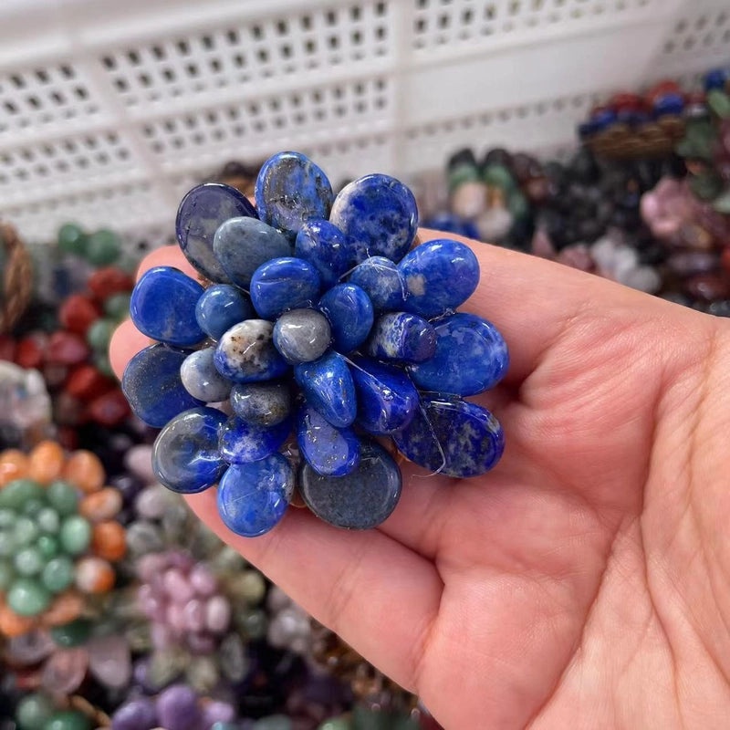 Modern Natural Gemstone Flower Ornament Daily Home Decor Accessory