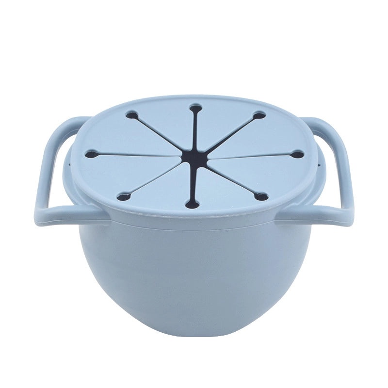 Baby Silicone Snack Cup with Rope | Fall-Resistant Foldable Binaural Children’s Snack Container | Baby Feeding Supplies