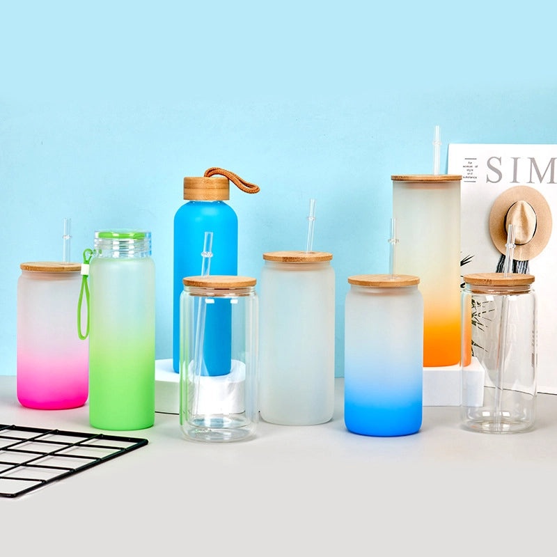 Mason Cup with Bamboo Lid and Straw|Outdoor Drinkware