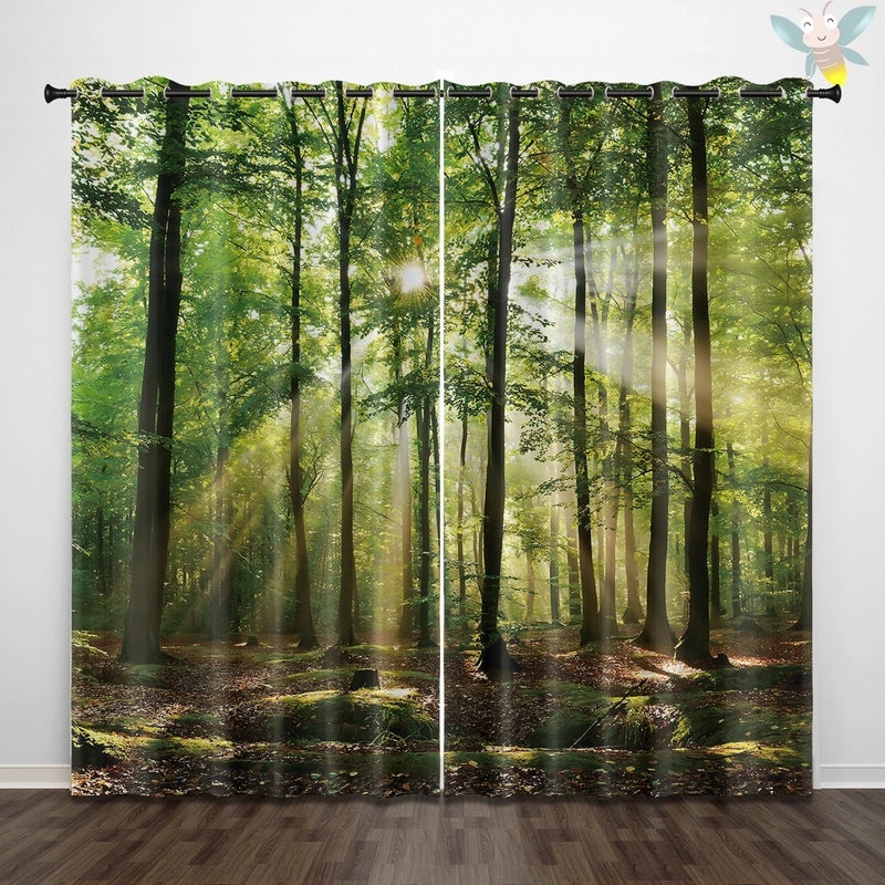 High Precision Full Shading Tree Landscape Curtain for Living Room and Bedroom | Home Decor Curtains
