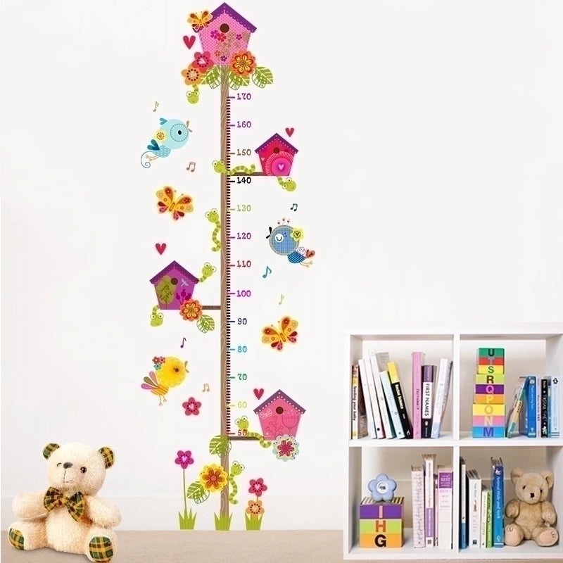 Vacation Flower PVC Height Chart Stickers Kids Wall Decals Decorative Growth Tracker | Kids Room Decor