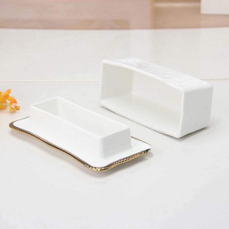 Light Luxury Ceramic Butter Dish with Lid | Kitchen Storage & Organization