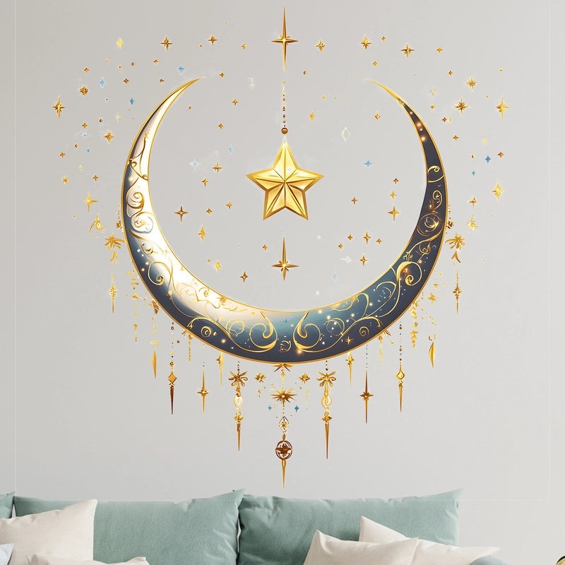 Elegant Moon PVC Wall Decal for Window Decoration | Home Decor Wall Stickers