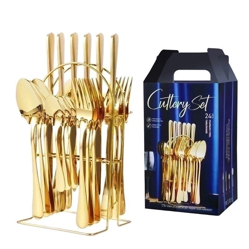 Stylish Solid Color Stainless Steel Cutlery Set 1 Piece | Kitchen & Dining Tableware