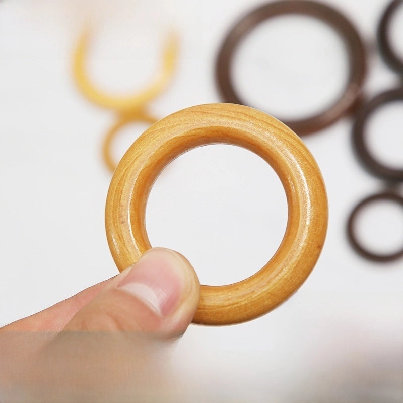 Lotus Wood Napkin Ring Wooden Bag Pendant Picnic Photo Prop Handmade Wooden Craft|Home Decor & Accessories