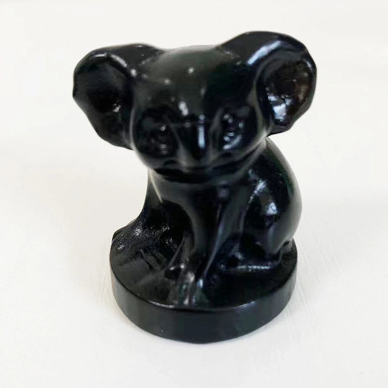 Adorable Koala Figurine with Natural Stone and Crystal Details|Home Decor Ornaments