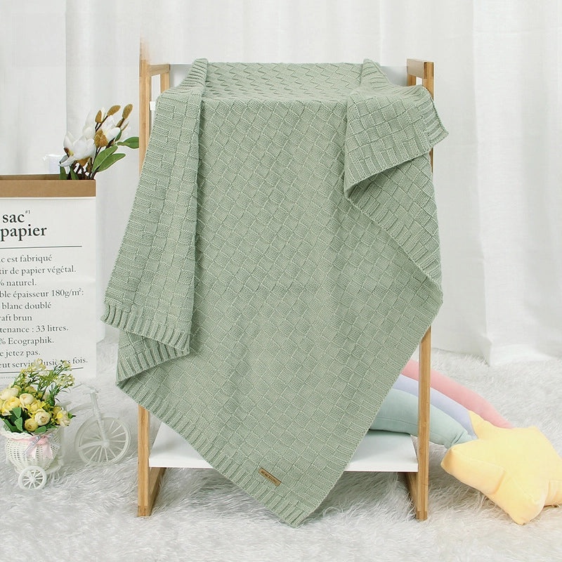 Unisex Baby Solid Color Knitted Blanket Windproof Cover Soft Warm Wrap|Baby Accessories