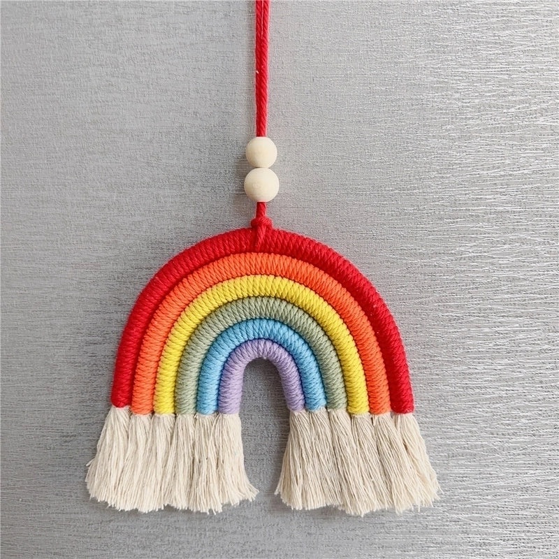 Colorful Handmade Rainbow Yarn Pendant Necklace | Handmade Jewelry