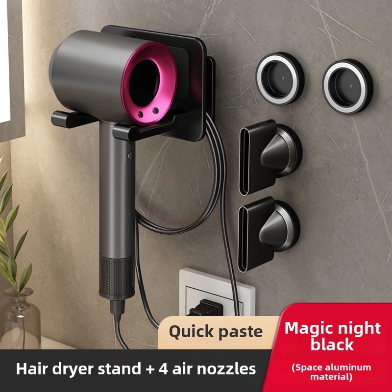 Punch-free Wall Mount Hair Dryer Holder Organizer|Bathroom Accessories Storage Rack