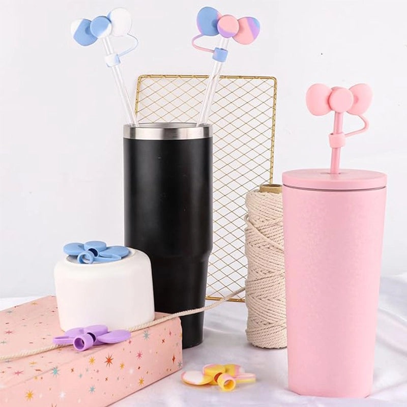 Adorable Bow Knot Silicone Straw Cap 1pc|Straw Accessories