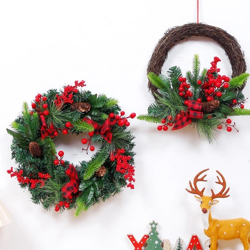Christmas Rattan Garland Door Hanging Decoration for Hotel Mall Scene Layout Supplies|Christmas Decorations