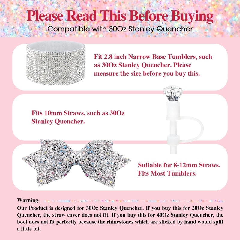 Glamorous Bow Letter Silicone Cup Sleeve Set | Drinkware Accessories