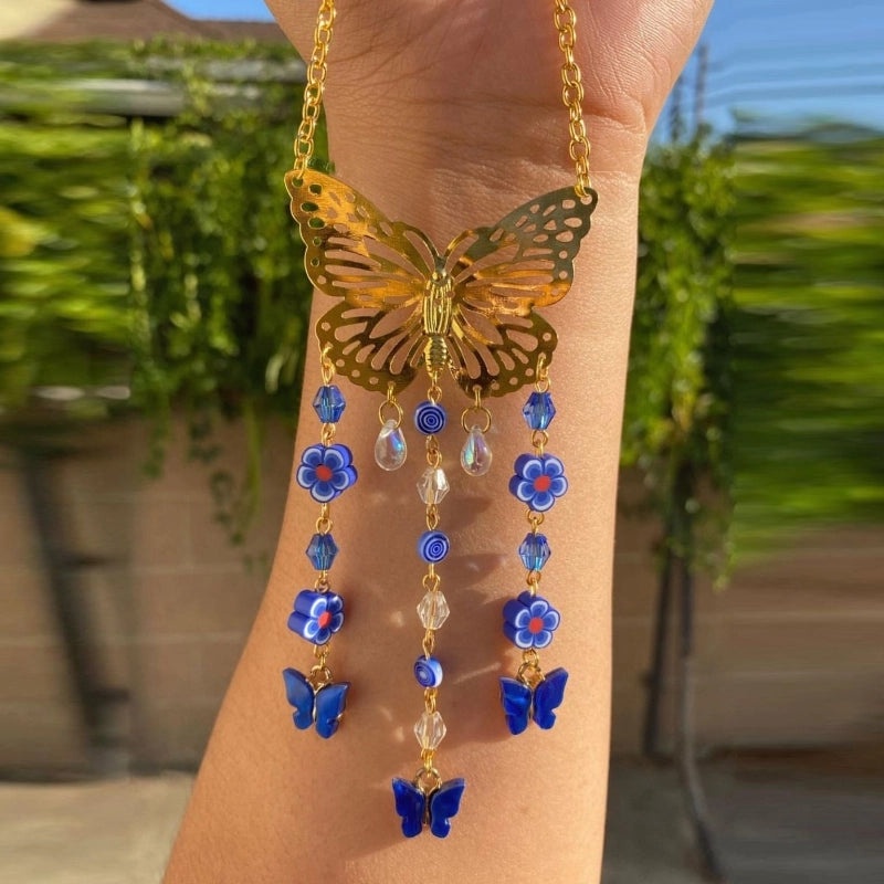 Elegant Butterfly Natural Crystal Necklace Pendant | Jewelry & Accessories