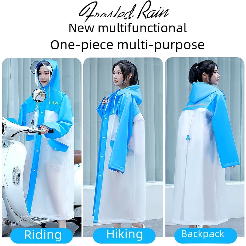 Unisex Electric Vehicle Waterproof Raincoat Hooded Poncho Long Full-Body Stormproof Outdoor Riding Gear|Outdoor & Sports Accessories