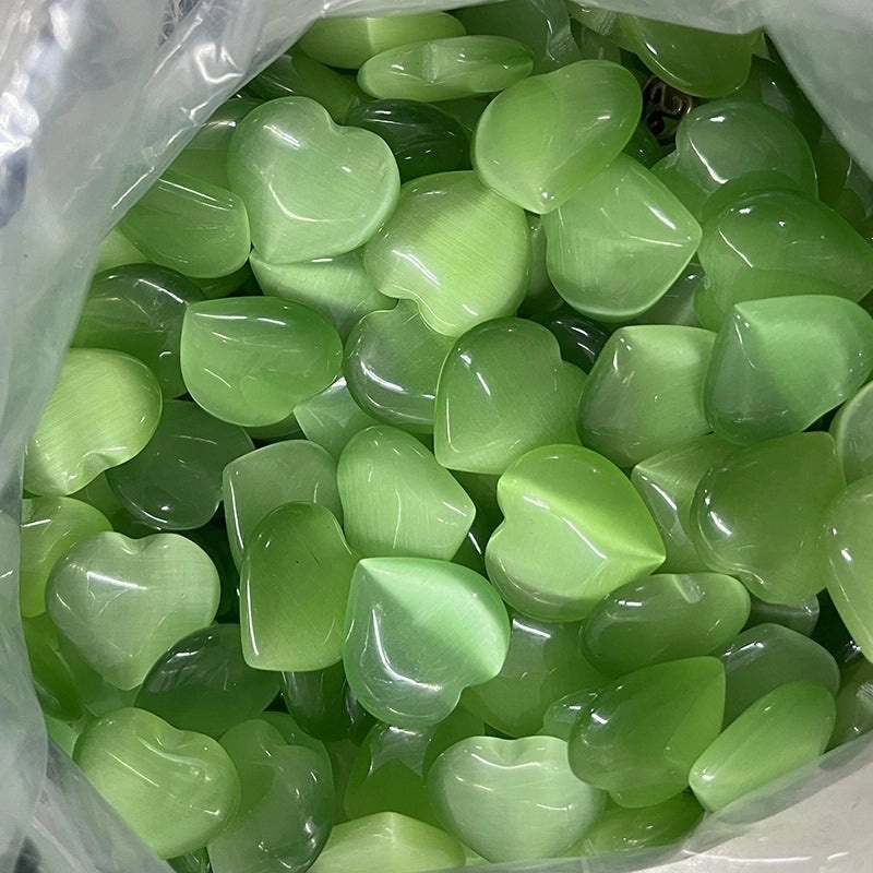 Pink Heart-Shaped Crystal Gemstone 2cm Handmade Decorative Ornament|Home Decor