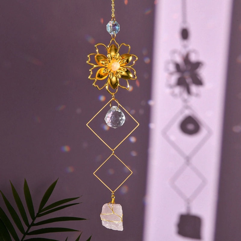 Handcrafted Floral Crystal Suncatcher for Wall Decor|Home Decor