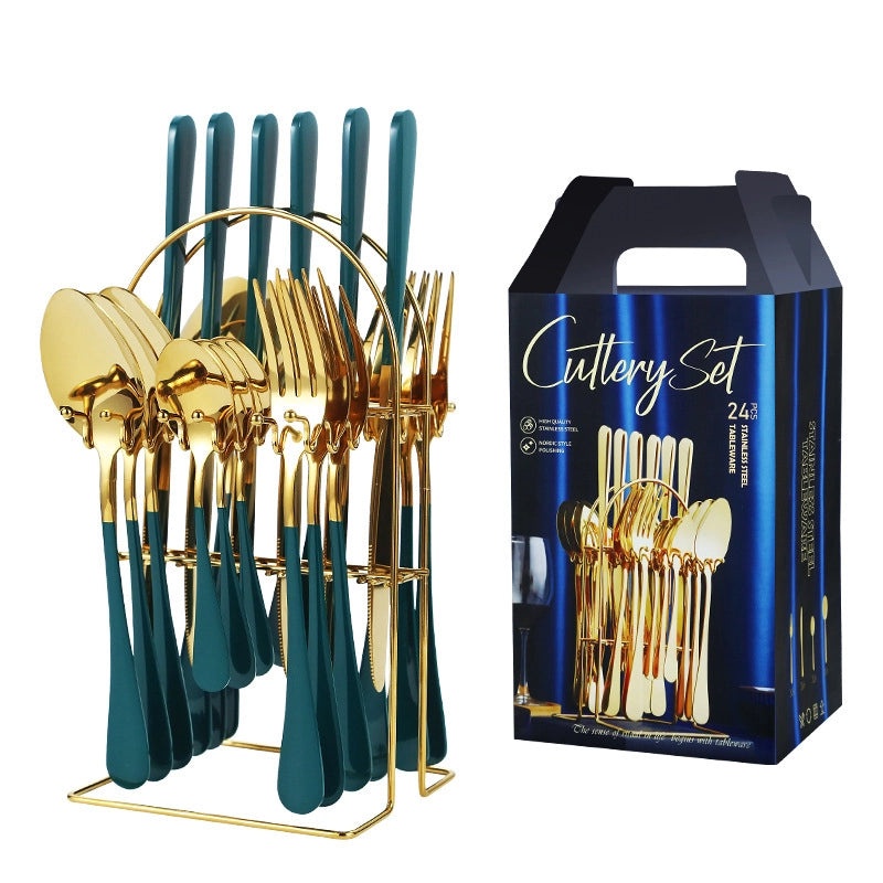 Stylish Solid Color Stainless Steel Cutlery Set 1 Piece | Kitchen & Dining Tableware