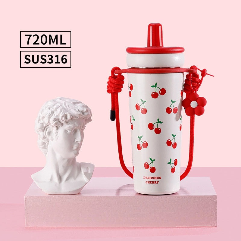 Cherry Butterfly Bow Knot Casual Stainless Steel 316 Thermos Cup 1 Piece | Drinkware & Accessories