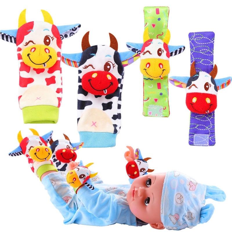 Baby Plush Animal Rattle Wrist Strap Toy for Babies | Baby Toys & Accessories
