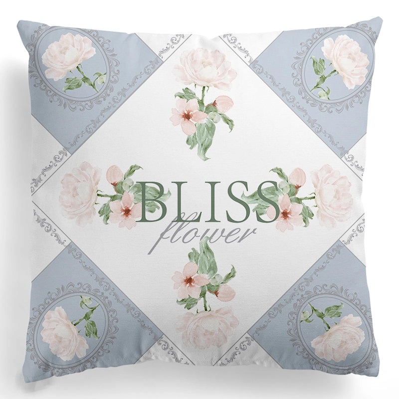 European Retro Floral Pillowcase with Geometric Plaid Design|Home Decor Cushions