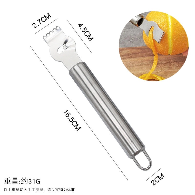 Stainless Steel Citrus Zester Lemon Grapefruit Orange Pineapple Peeler Coconut Scraper Cocktail Bar Tool|Kitchen Tools & Gadgets
