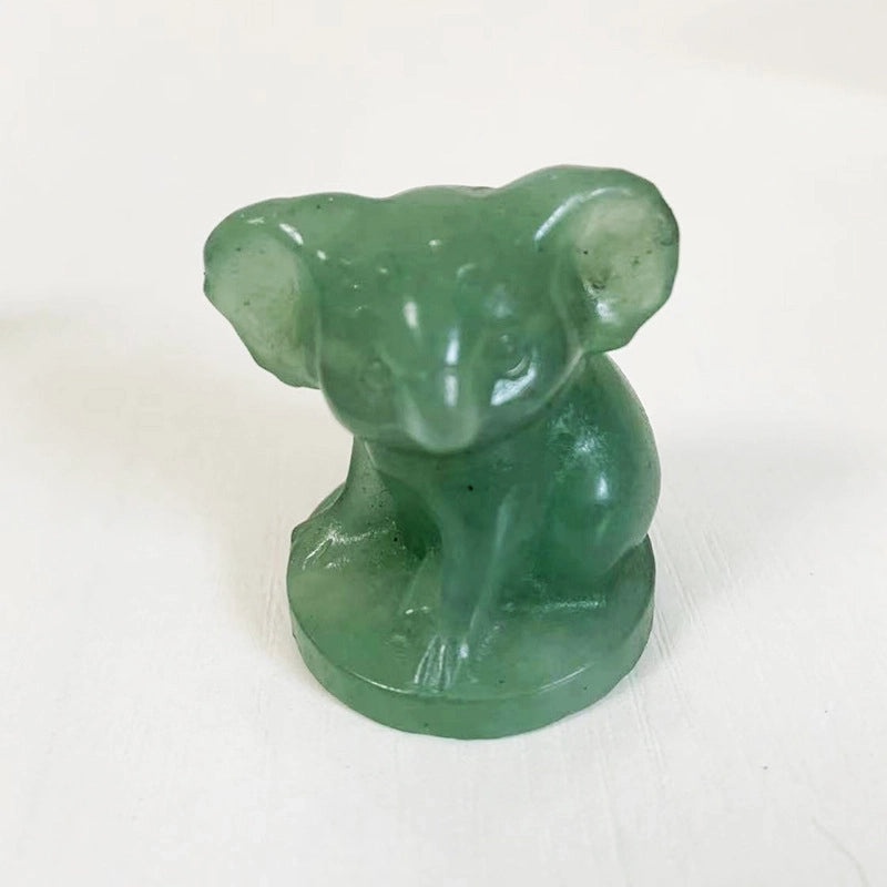 Adorable Koala Figurine with Natural Stone and Crystal Details|Home Decor Ornaments