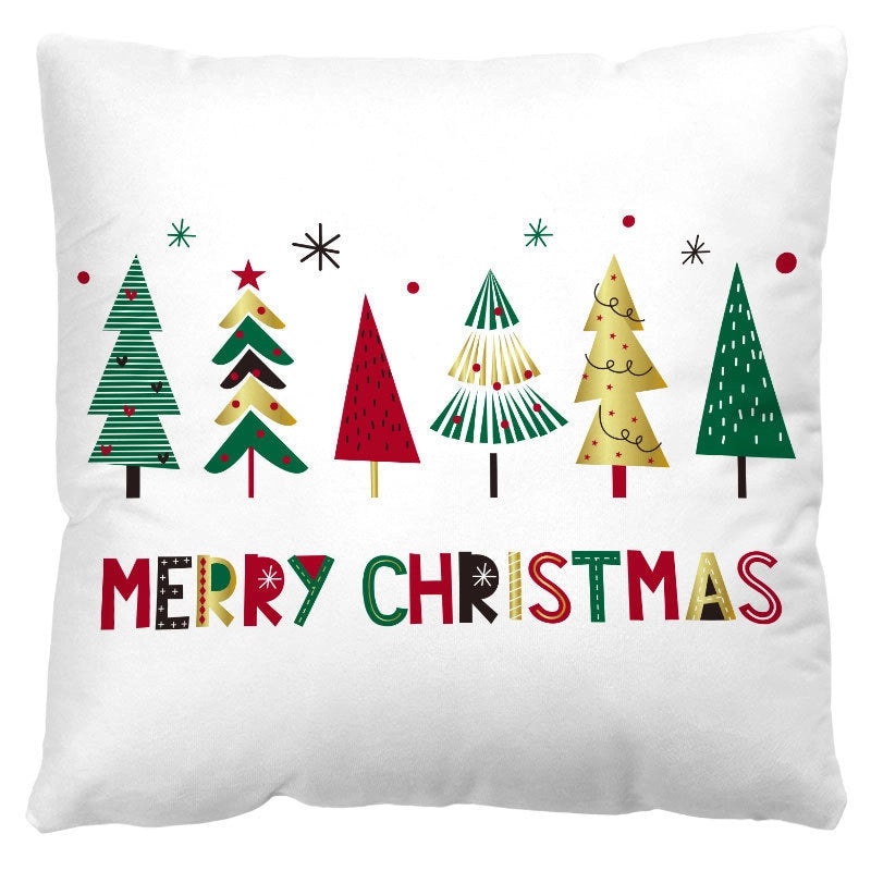 Nordic Christmas Flannel Pillow Covers with Tree Letter Snowman Design | Home Decor & Sofa Accessories