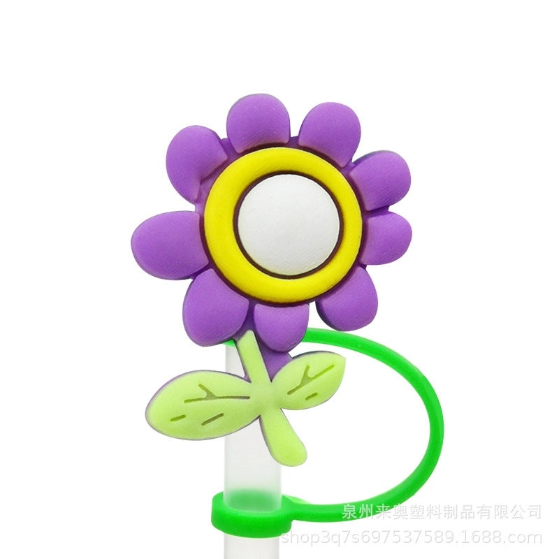 Cute Fruit Plant Silicone Straw Cap Dust Cover Personalized PVC Drink Straw Sleeve|Drinkware Accessories