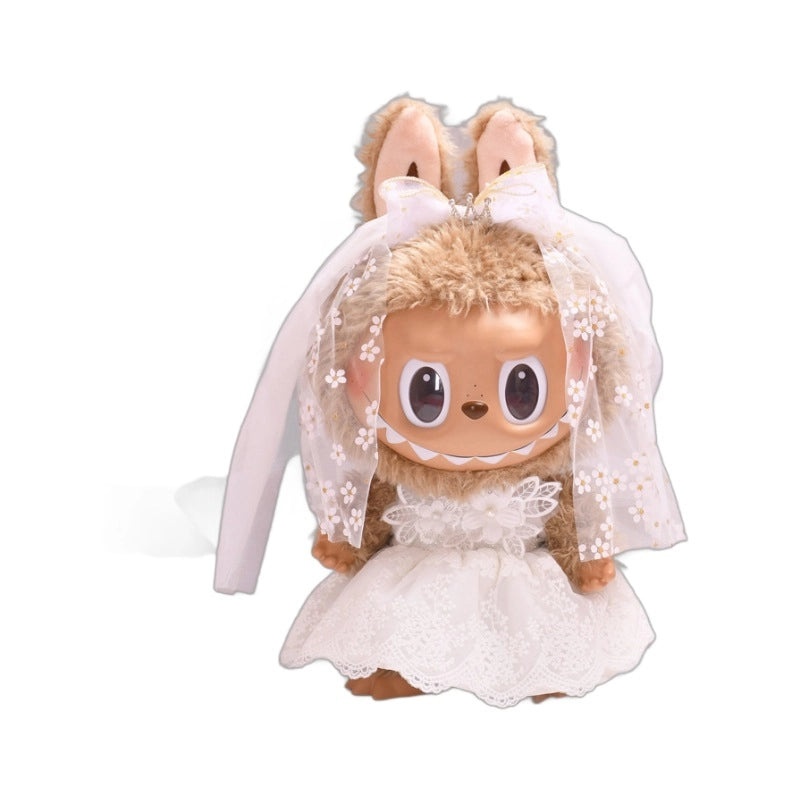 Only Doll Clothes 38cm White Crown Wedding Dress Set for Large Wedding Dolls|Doll Clothing & Accessories