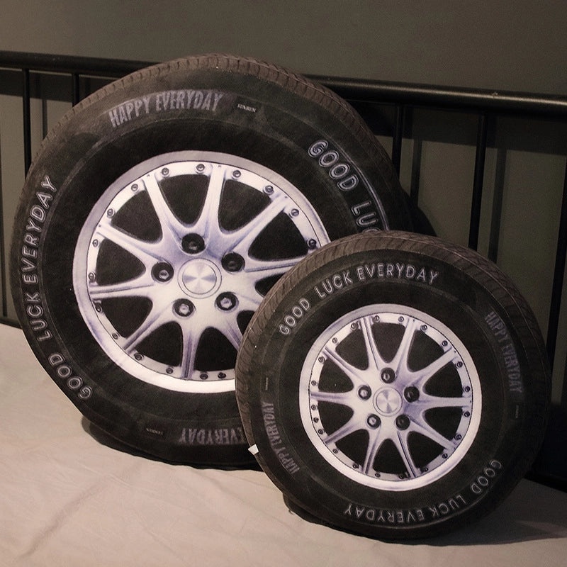 Minimalist Tire Plush Throw Pillow for Couch and Sofa | Home Decor & Pillows