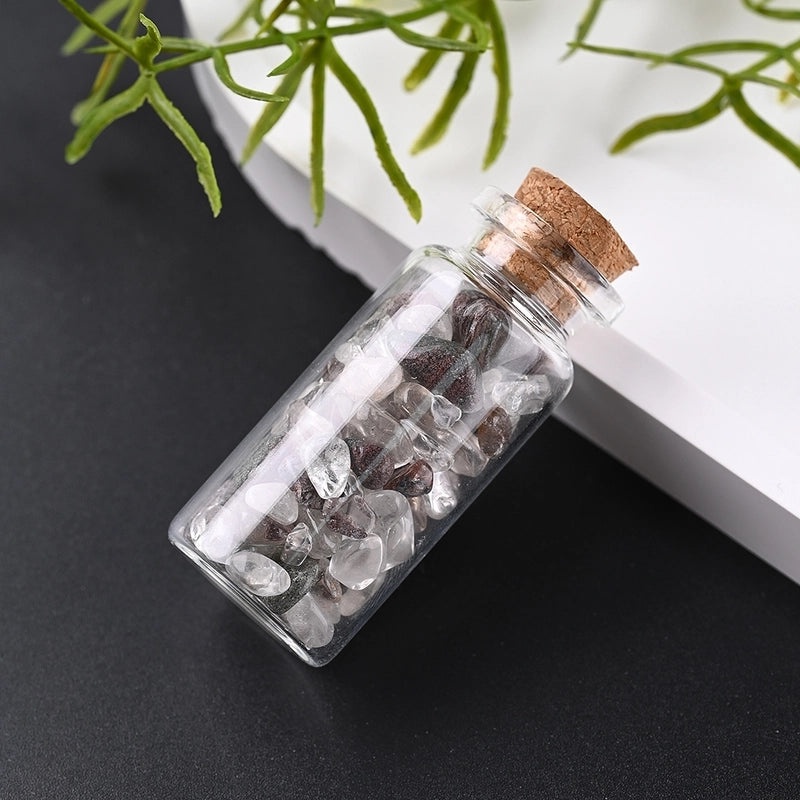Handmade Elegant Minimalist Wishing Bottle with Natural Stones | Home Decor & Accessories