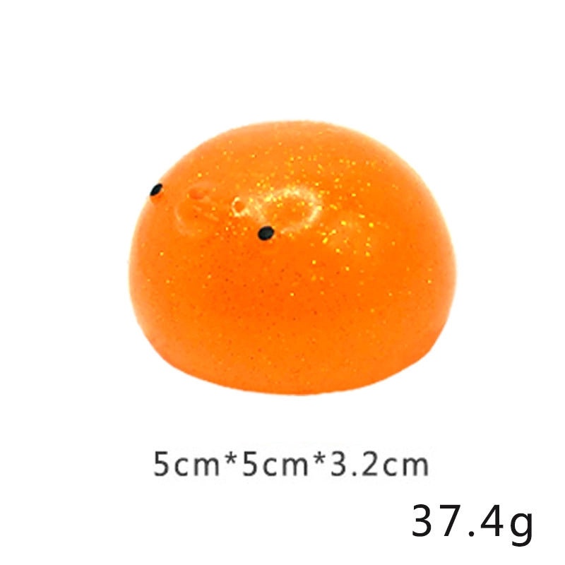 Large Gold Glitter Stress Ball Cute Pet Animal Soft Sticky Sensory Pinch Toy for Music and Decompression|Stress Relief Toys