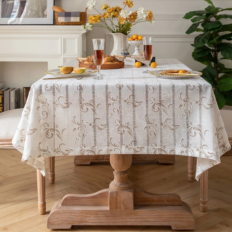 Chic French-Inspired Botanical Polyester Tablecloths|Home & Living Table Linens