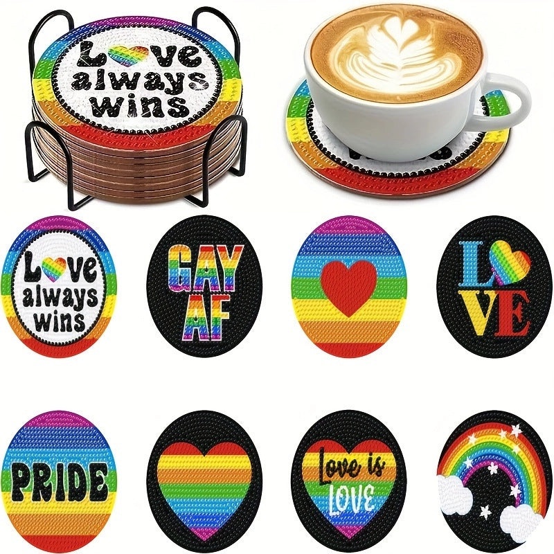 Valentine's Day Heart Shaped Flower Acrylic and Wood Placemat Set | Home & Kitchen Tableware