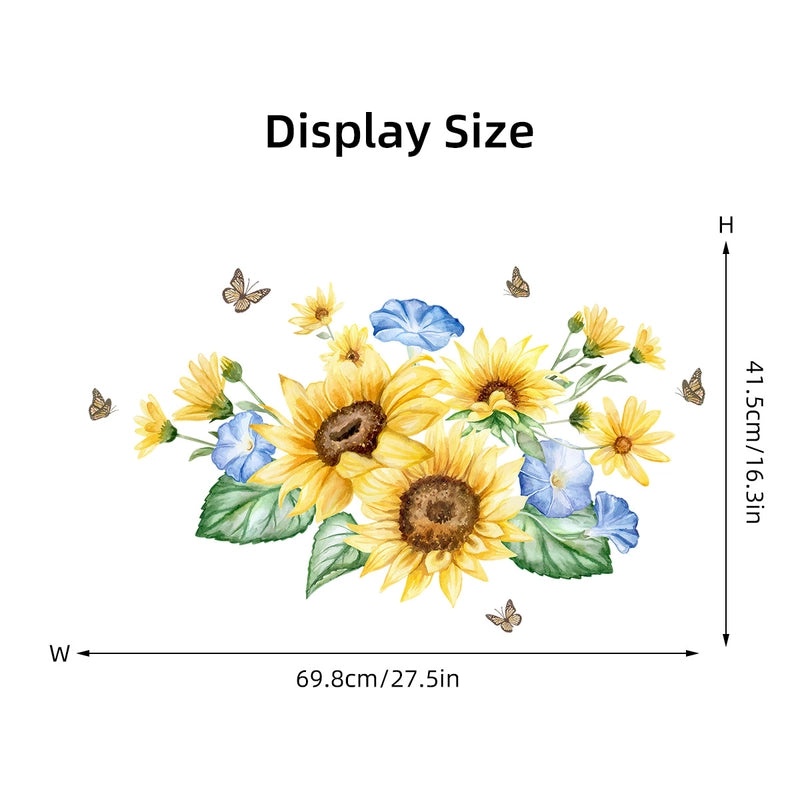 Rustic Sunflower PVC Wall Decal for Home Decor|Wall Stickers & Decals