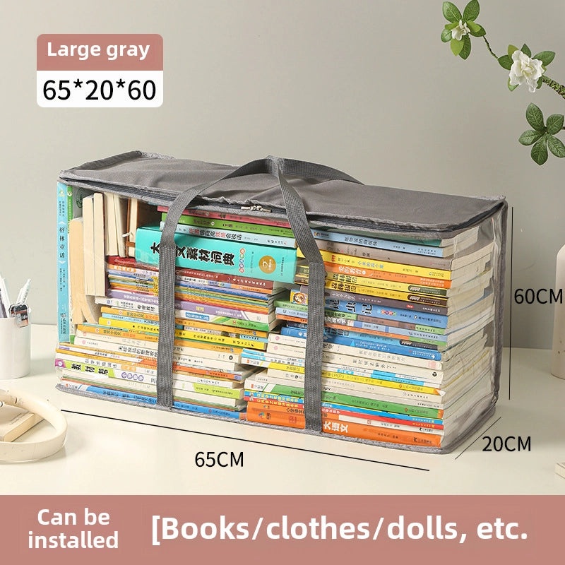 Transparent Foldable Book Storage Box for Student Dormitory Classroom | Home Storage & Organization
